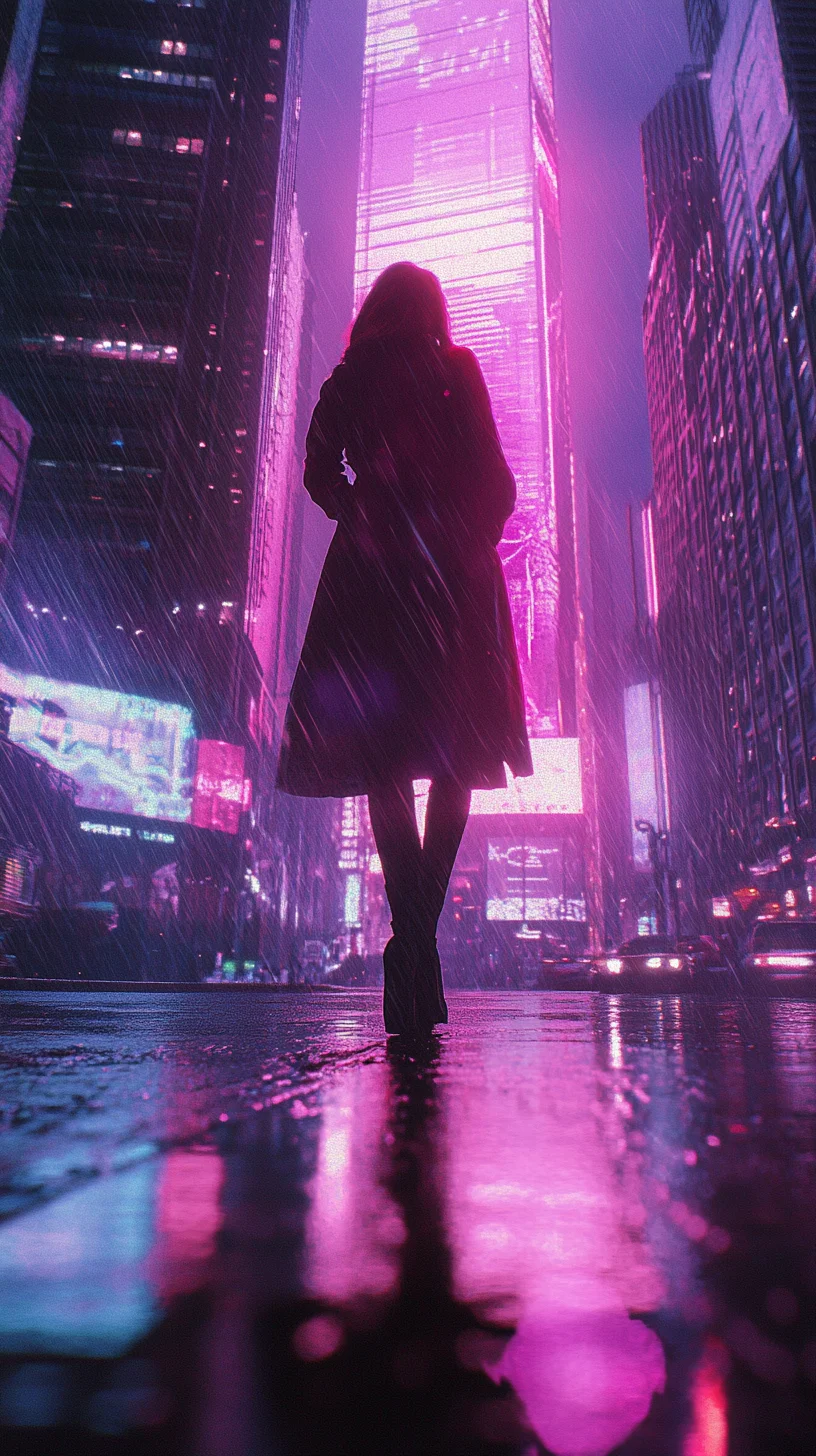 Confident American woman at neon dawn city — Cash Central personal loan