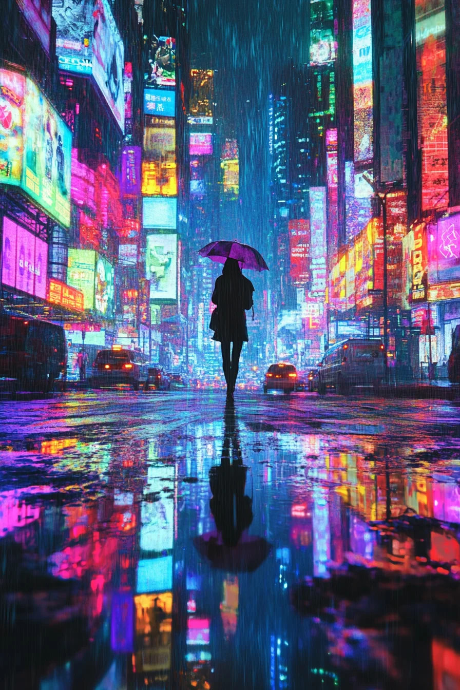 Woman walking neon city — choosing best personal loan lender