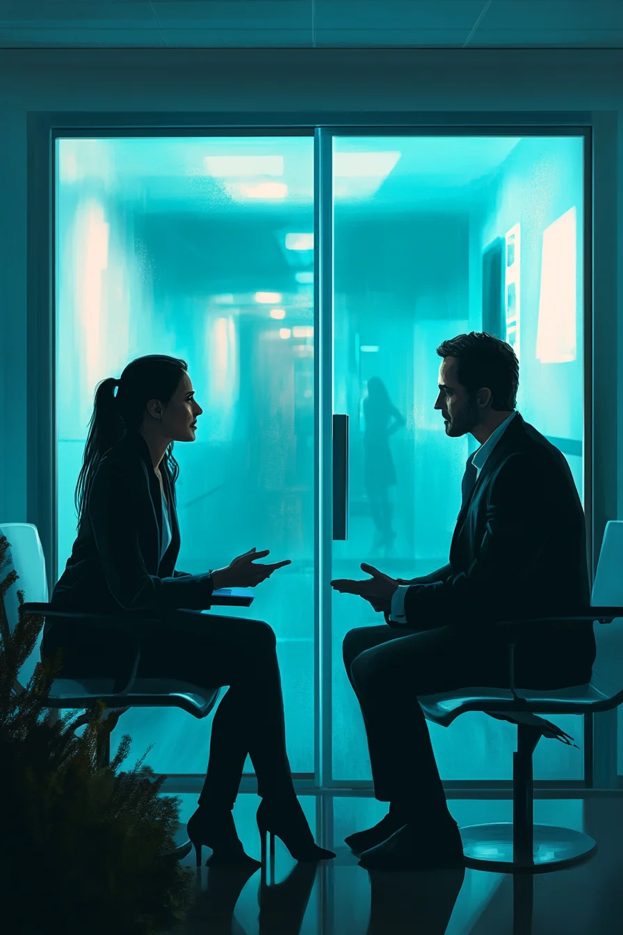 American woman in doctor consultation room discussing treatment plan
